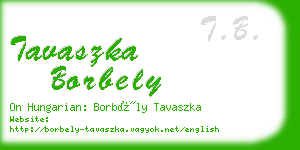 tavaszka borbely business card